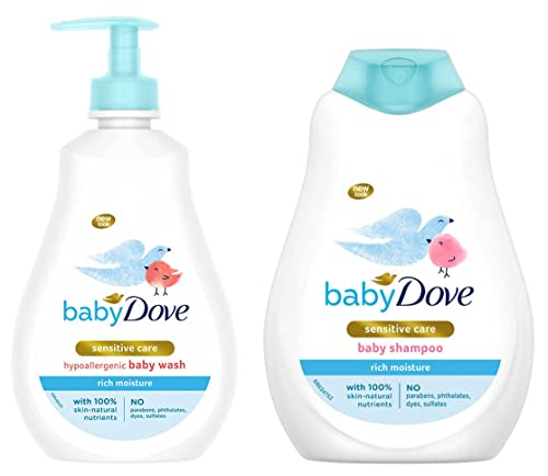 Baby Dove Rich Moisture Hair to Toe Baby Wash, 400 ml & Rich Moisture Shampoo, 400ml Combo
