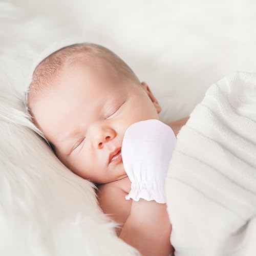 BQUBO 12 Pairs Baby Mittens Newborn Infant Toddler Mittens No Scratch Cotton Elastic Wrist Gloves Hypoallergenic for Baby Boys Girls 0-6 Months - Thumbnail 3