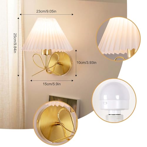 Image of ADISUN Modern Wall Sconce Set of Two, Battery Operated Wall Sconce Remote Control Dimmable Wall Lamp Wireless Sconces for Living Room Bathroom Dining Room Corridor Staircase
