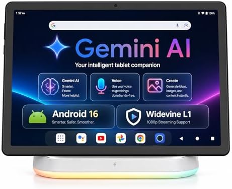 Jeazans 2026 Upgraded Android 16 Tablet with 64GB+1TB Expand, 10.1 inch Tablet with 8-Core, Dock Station, Gemini Ai, WiFi 6, Bluetooth 5.4, 3-Year Protection, Tablet for Students, Kids& Adults