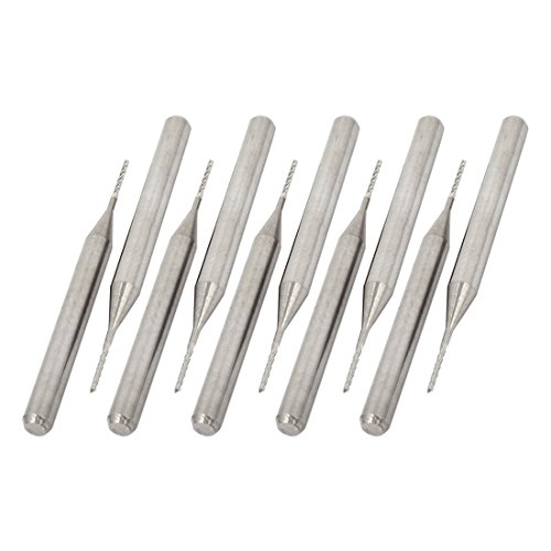 Image of uxcell 10Pcs Tungsten Carbide PCB End Mill 3.175mm Shank 0.7mm Cutting Dia