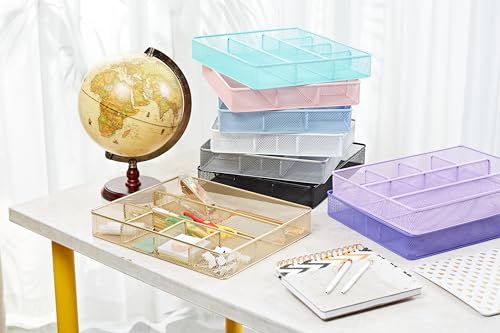 Annova Bandeja organizadora de cajones de escritorio para organización de oficina, malla de metal, accesorios y suministros de oficina (White) - imagen 8