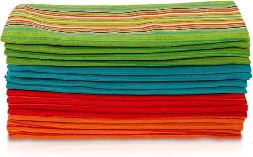image for Simpli-Magic Cotton Striped Dish Towels, Commercial Grade, Multi-Color