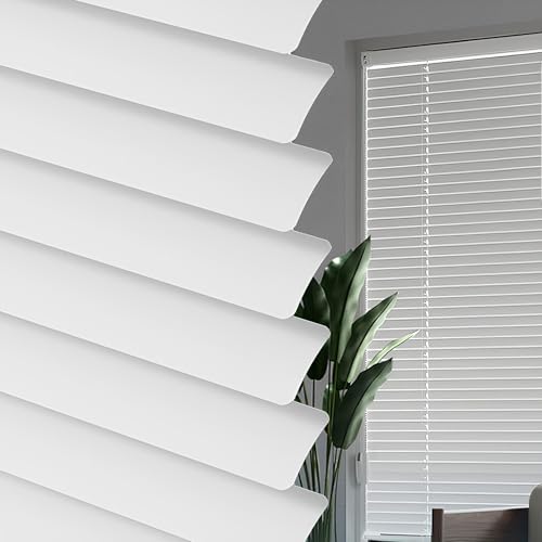 IRUGS Persianas Venecianas Aluminio, Lamas De 2,5cm, Estores Privacidad, para Hogar Y Oficina,Montaje En Pared O Techo(Blanca,100 Ancho x 260 Alto cm)