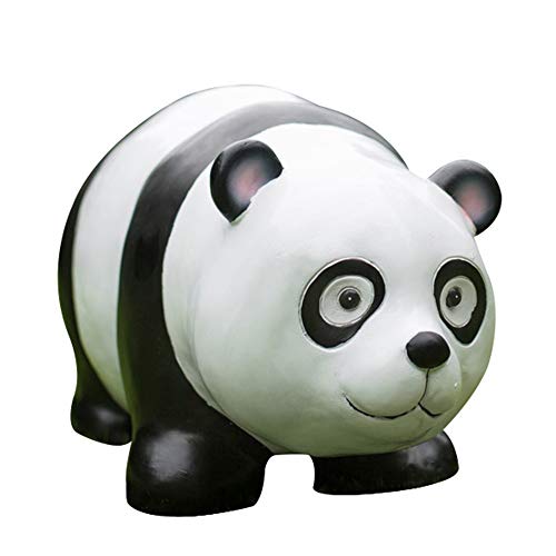 Havanadd Garden Ornament Decorative Sculpture Simulation Panda Outdoor Garden Sculpture Landscape Ornament Crafts Animal Decoration Villa Decoration (Color : Black White, Size : 52x22x27cm)