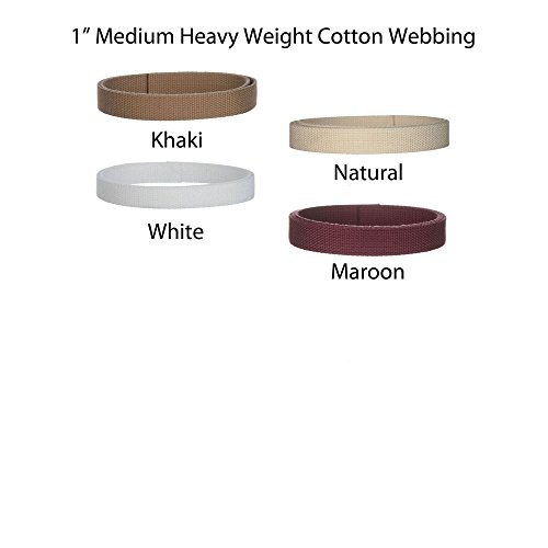 1" Medium Heavy Cotton Webbing - Choose Your Color (5 Yards, Olive) #TOP4