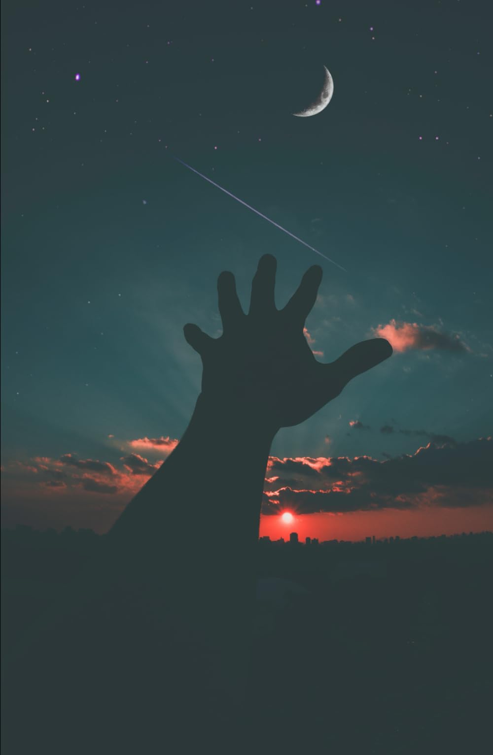 The Daydreams Collection Notebook Journal Diary 5.5x8.5 100 Page Hardcover: reaching, touching, moon, sky, hand, open, night, time, dream