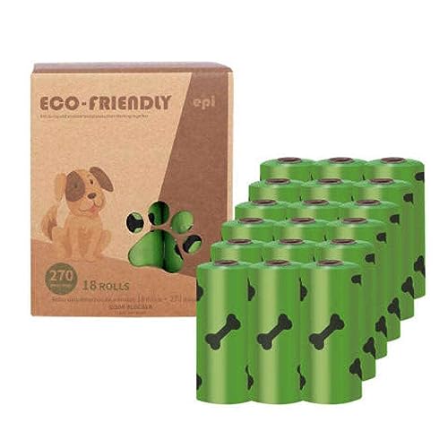 Image of Compostable Dog Poop Bags, Earth-Friendly 9x13 Inches Pack of 270 Rolls, 100% Leak Proof and Extra-Thick
