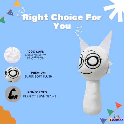 Image of Customized Text White Sprunki Plush Toy
