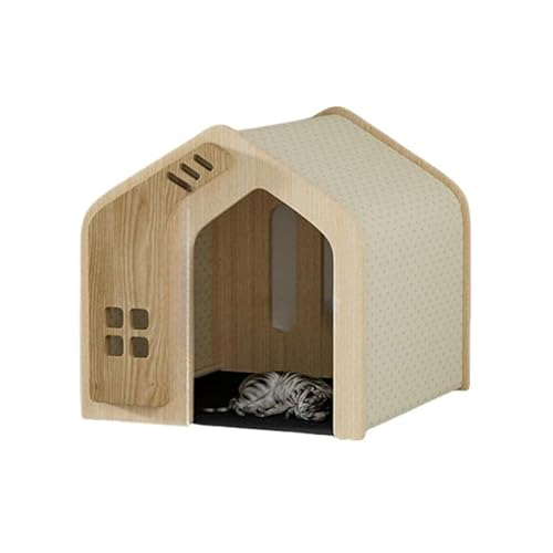 犬小屋 猫ハウス、犬小屋 屋外用 犬舎 室外 屋内 猫ハウス ケージ 通気 ヴィラ、日焼け対策 雨除け 水洗い 耐腐食 フロアマット付き 組み立て簡単 家庭用 バルコニー アトリウム 四季対応 小型犬 中型犬用 (小さい) (20斤以内(M)非常に厚い天井