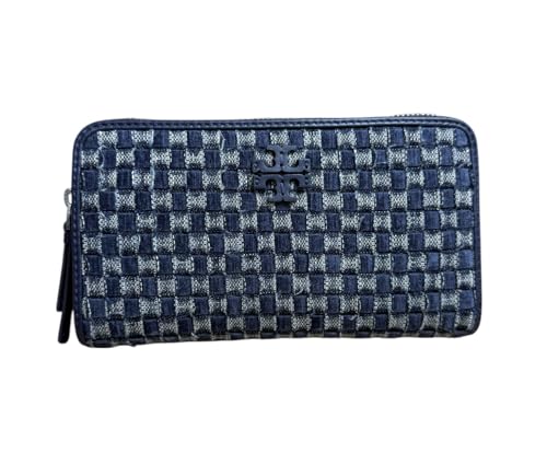 Tory Burch Women's Thea Denim Zip Continental Wallet With ID Card Case (Denim/Tory Navy)2