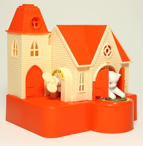 Image of Toyzone Katty Castle Coin Bank - Orange |Classic Cat House Toy | Coin Stealing Cat House |House of Cat | Coin Collecting Saving Bank for Kids |for 3+ Year