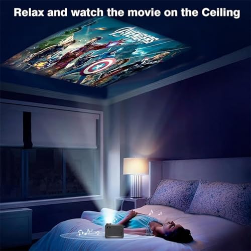 Image of BIGASUO Mini Led Portable Smart Home Theatre Projector with LCD Support Remote Controller, Hdmi, Av, Sd, USB,You-Tube,Mini Stick with 2000Lm, Multi (BGP40)