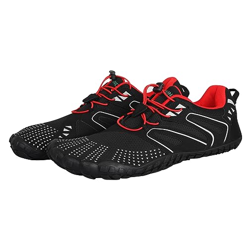 Image of ANDUNE Men's Barefoot & Minimalist Cross Training Shoes - All Terrain Red Dash | Wide Toe Box | Zero Drop Sole |