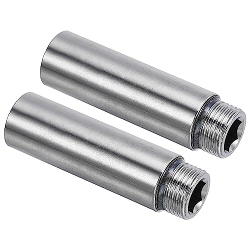 PATIKIL Shower Head Extension Arm, 2 Pack Stainless Steel G1/2 Male to Female Thread 70mm Length Pipe Fitting Shower Head Extender