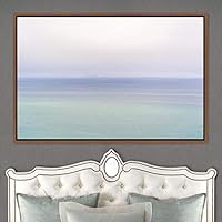 Framed Canvas Wall Art Coastal Freedom Aerial Beach Beach Coastal Cool Minimalism Multicolor Photography Relax/Calm - 16x24 inches