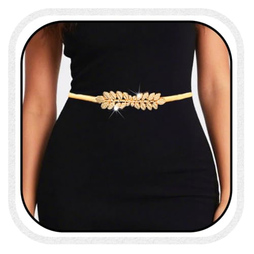 COSYDAYS Gold Belt Dresses Leaf Belts Fancy for Women