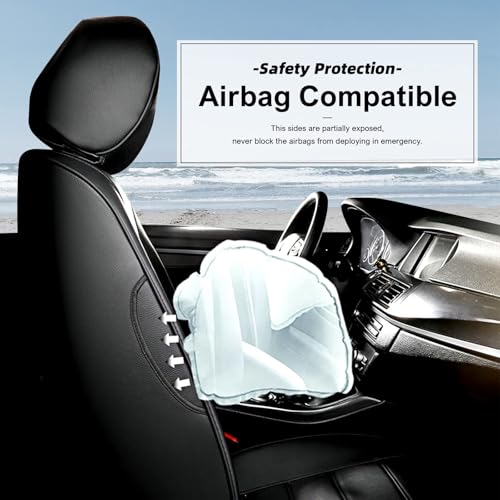 Image of AOMSAZTO Custom Fit Seat Cover for Nissan Rogue Regular(Not for Hybrid &Sport) 2014 2015 2016 2017 2018 2019 2020 Full Set Faux Leather Rogue Seat Cover Protector Black