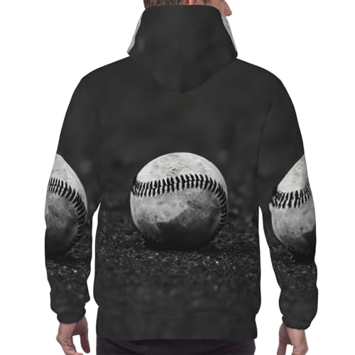 Sweat à capuche imprimé baseball homme EdWal pull polyester avec poche