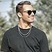 Lydow Layered Silver Chain Necklaces for Men, 2PC Double Stainless Steel Rope Cuban Curb Link Chains Set Mens Accessories Necklace Jewelry Gifts Male Him Teen Teenage Boys Cadenas Para Hombres 18/20 Inches