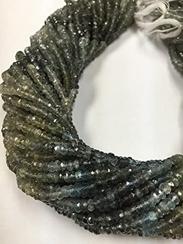 Aigue-marine mousse facettée 4mm pour création bijoux luxe - 3