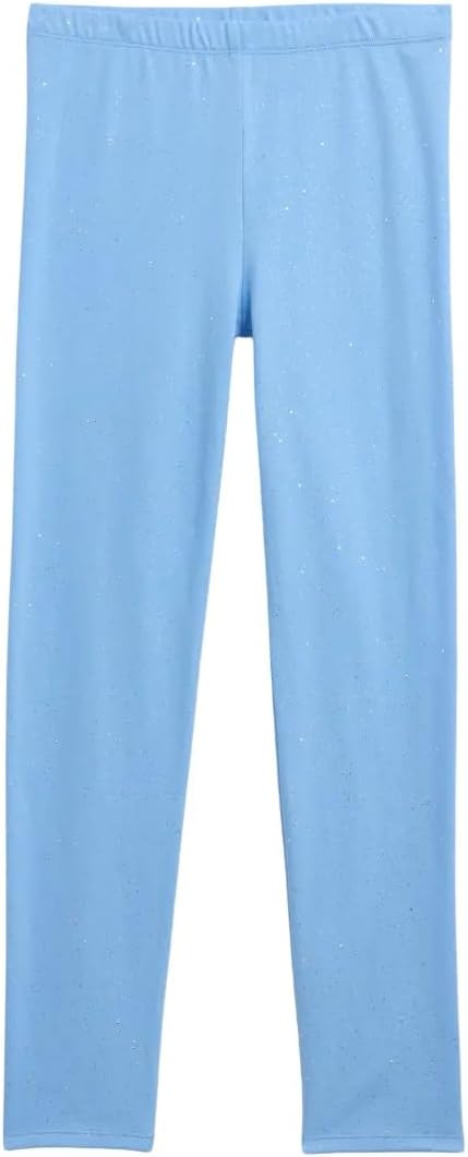 GAP Girls Jersey Legging Pants Glitter Stars L Cool Blue