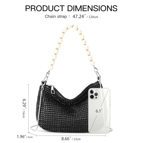Image of RNIEGA Clutch Purses for Women Bride Rhinestone Evening Bag for Wedding Party Prom Cocktail Engagement
