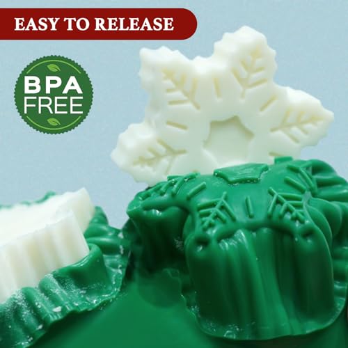 Image of HKNMTT Christmas Silicone Soap Molds, 4 PCS Large Size Xmas Soap Cake Mold Set, 3D Tree Snowflake Gingerbread Santa Snowman Moulds for Home DIY Gifts Candles Chocolate Ice Cube Bath Bombs Jelly