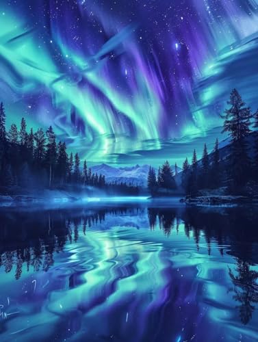Pintar por números adultos lago para superar el estrés con este kit de manualidades DIY 90x120cm