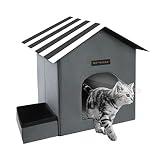 Rest-Eazzzy Outdoor Cat House, Feral Cat House Insulated with Mat and Clip, Weatherproof and Insulat