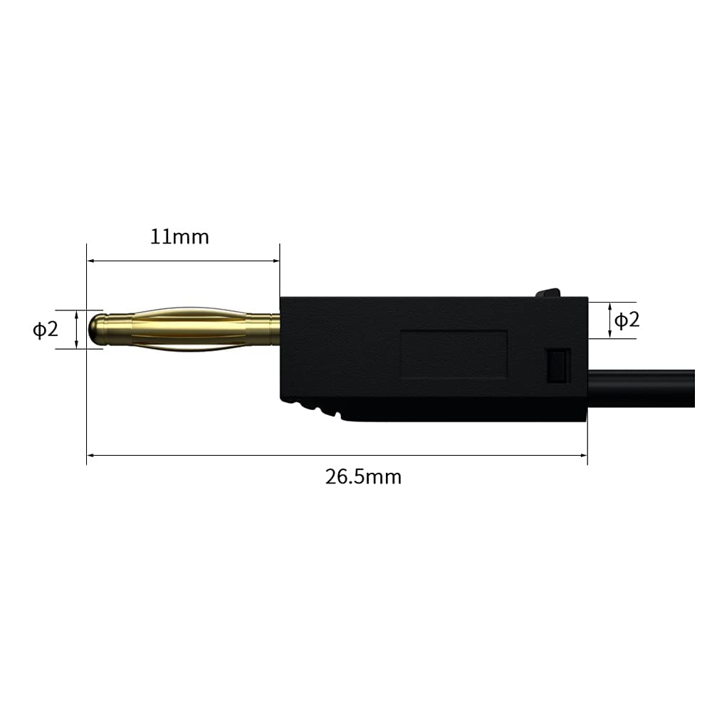 Banana Plug Test Leads - 5 Pack, 1M Cable -2