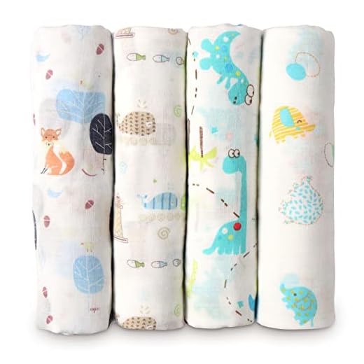 Softan Muslin baby swaddle filtar, bambu mottagning filtar för pojkar och flickor, 120 x 120 cm, dusch presentset, Fox&whale