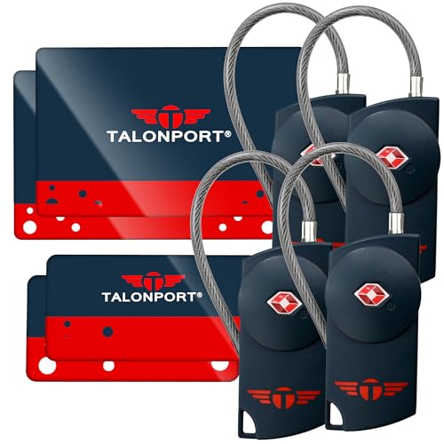 Image of Keyless TSA Approved Suitcase Luggage Locks, Blue 4-Pack