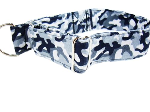 Windhundhalsband, Martingale, Zugstopphalsband 'Camouflage' bis 40 cm Halsumfang, 4 cm breit