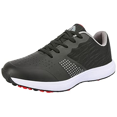 Golf Shoes for Mens Spikeless Wide Fitting Waterproof Golf Sneakers Non-Slip Four Seasons All Weather Plus Size,A,9 Cover