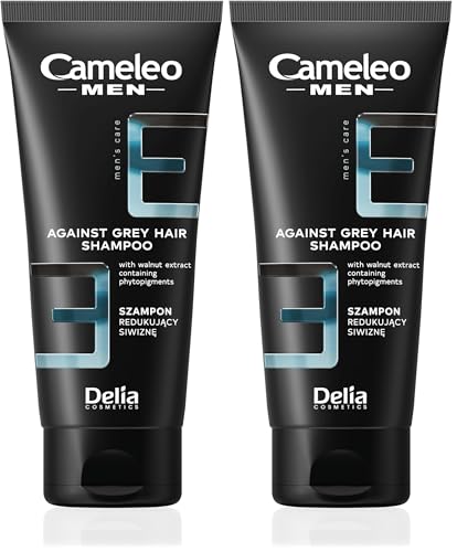 Cameleo Men - Champú Contra el Cabello Gris - Extracto Natural de Avellana - Protección del Color - Refresca y Limpia el Cabello y el Cuero Cabelludo - 150 ml (Paquete de 2)