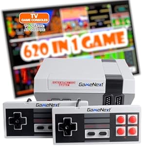 Retro Game Console,Classic Mini Handheld Video Game Console Built-in 620 Classic Edition Games, AV Output and Dual Game Controllers
