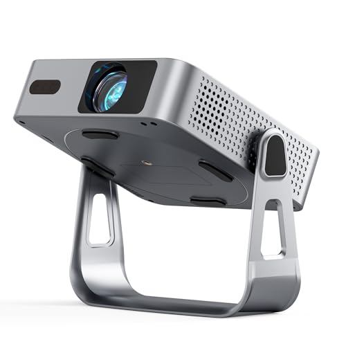 Smart Beamer Offizielle App Mini Projektor 4K mit Autofokus ＆ Trapezkorrektur, VOPLLS 700ANSI 1080P Full HD WiFi6 Bluetooth Beamer Klein Heimkino/Outdoor Projector für Handy (Silber)