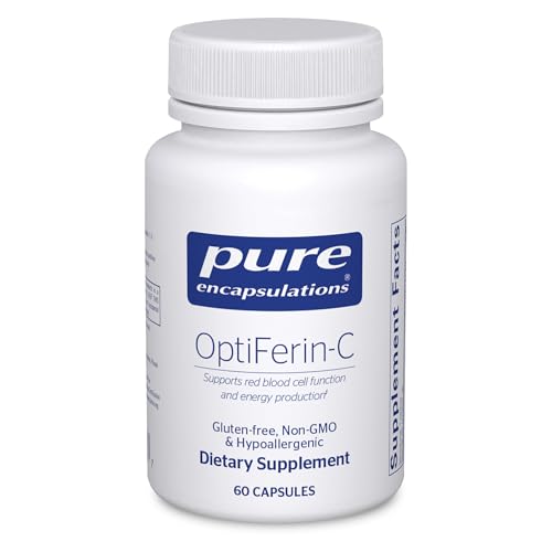 Pure Encapsulations OptiFerin-C - for Red Blood Cells & Energy - Iron Absorption Support - Energy Supplement* - Vitamin C Enriched - Gluten Free & Non-GMO - 60 Capsules