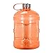 Geo Sports Bottles 1 Gallon BPA Free Reusable Leakproof Sports Water Bottle Jug with Handle Includes 48mm Stainless Steel Lid (Orange)
