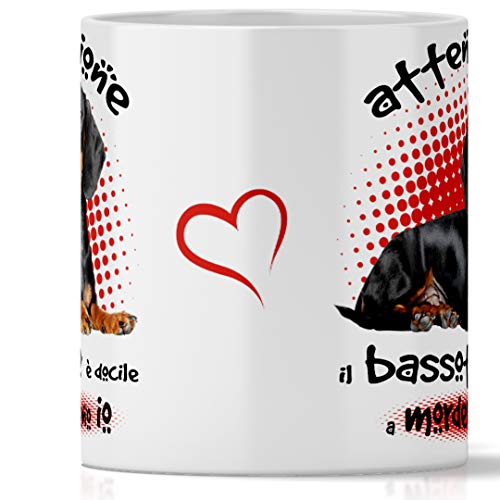 Tazza Bassotto Divertente. il Cane è docile a