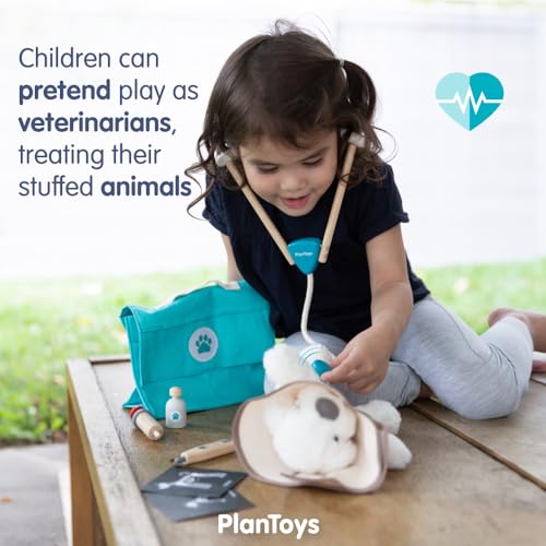 Kits e Gifts Brinquedos Kit Profissões Veterinário Madeira - 3490 - PlanToys