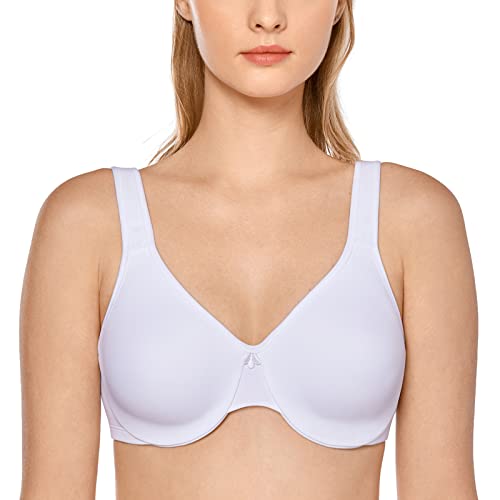 Delimira Sutiã sem Costura Minimizador Feminino com Figura Completa e Plus Size com Armação Branco 3