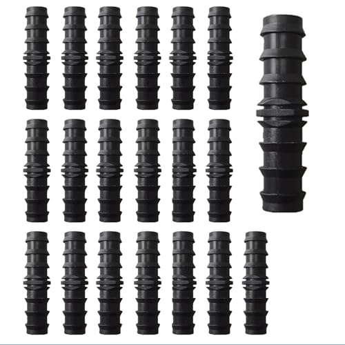 Cfcyhla 20 conectores de riego de 16 mm, kit de conexión de riego, conectores de plástico para manguera de riego por goteo, tapones para sistema de riego, recto