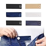 Tzwhwcx Elastic Button Extenders for Jeans, 6PCS Maternity Pants Extender, 3 Button Holes Waist Extenders for Pants for Women/Men/Pregnant Women/Weight Gain for Different Kinds of Pants