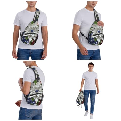 Bolso cruzado con diseño floral patriótico para hombre y mujer miniatura 7