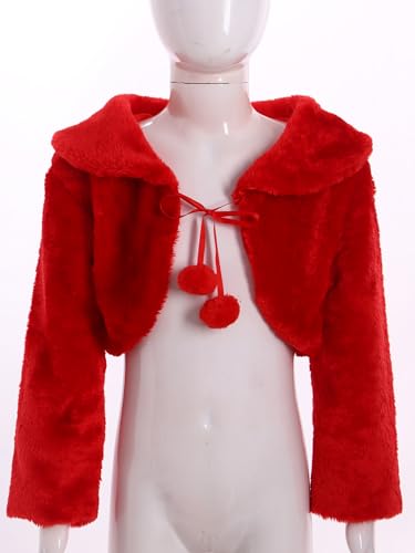 Baby Girls Faux Fur Wraps Shawl Bolero Jacket Sweater Flower Girls Wedding Party Cardigan3