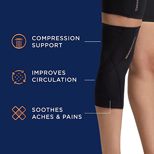 Tommie Copper Unisex Performance Compression Knee Sleeve - Black - Large #TOP4
