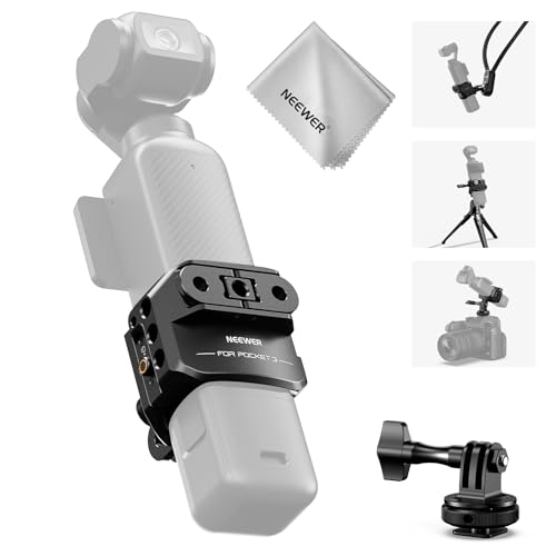 Image of NEEWER Pocket 3 Cage Compatible with DJI Osmo Pocket 3 & Creator Combo Accessories, Gimbal Video Recording Extension Rig with Action Camera Adapter, 1 /4 inch Threads, Cold Shoe, Cleaning Cloth, AC009