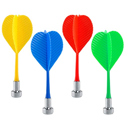 Yalis Magnetic Darts 12 Packs, Replacement Dart Game Safety Plastic Darts, Red Yellow Green And Blue #TOP1